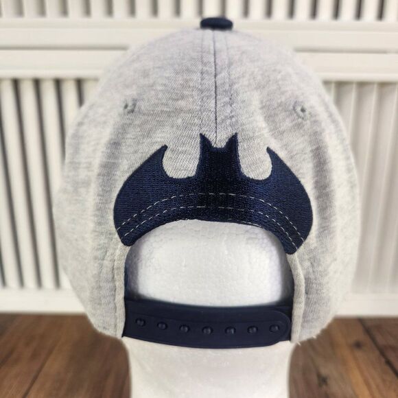 DC Comics Batman Large Font Embroidered Gray Blue Adult Snapback Hat Cap - Picture 3 of 8